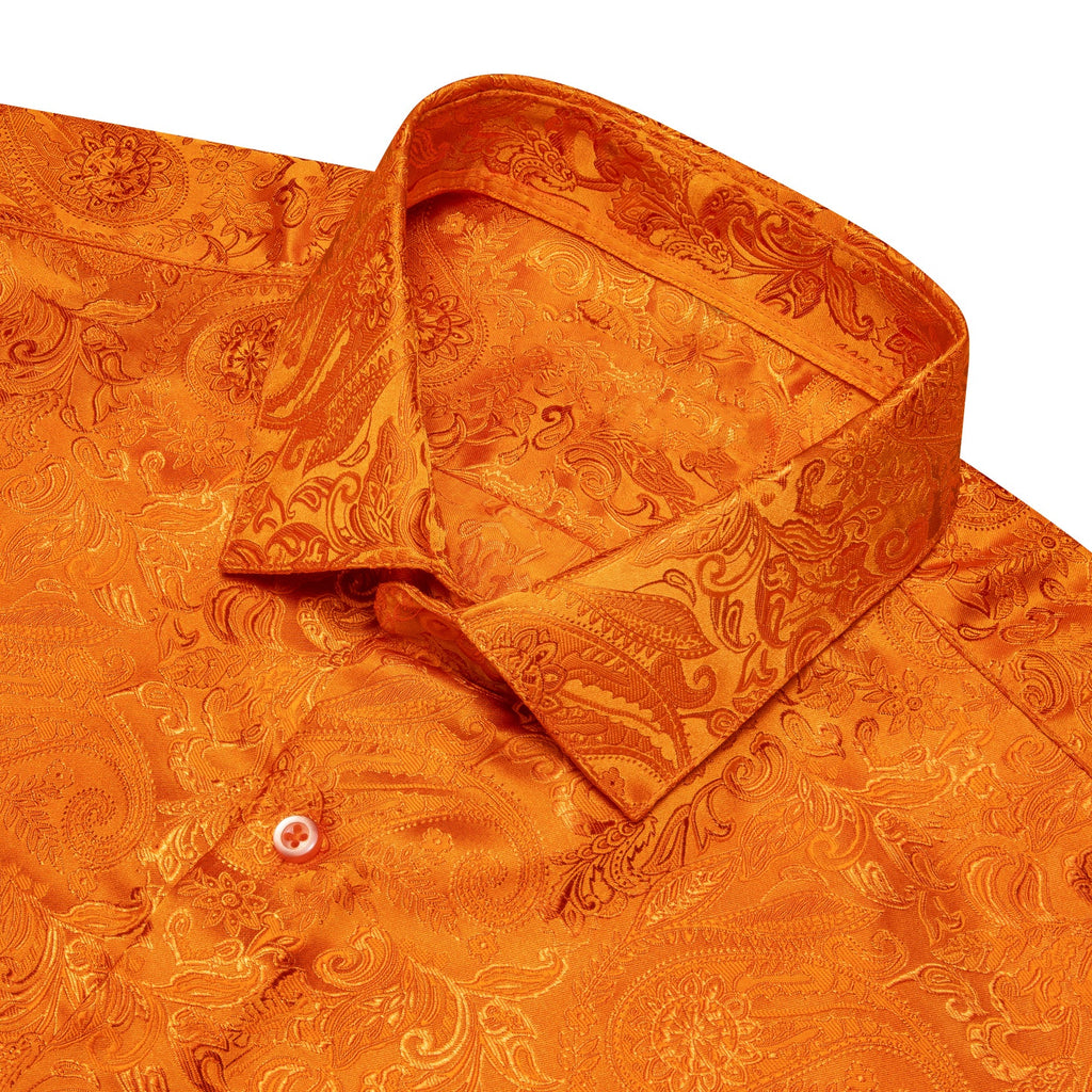 GentCrest Orange Paisley Shirt - Image 3