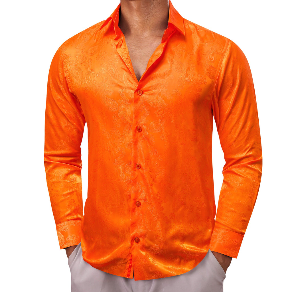 GentCrest Orange Paisley Shirt - Image 3
