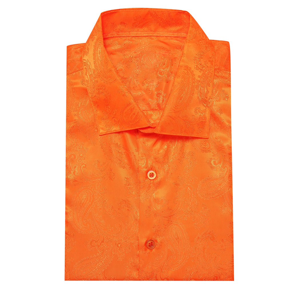 GentCrest Orange Paisley Shirt - Image 4