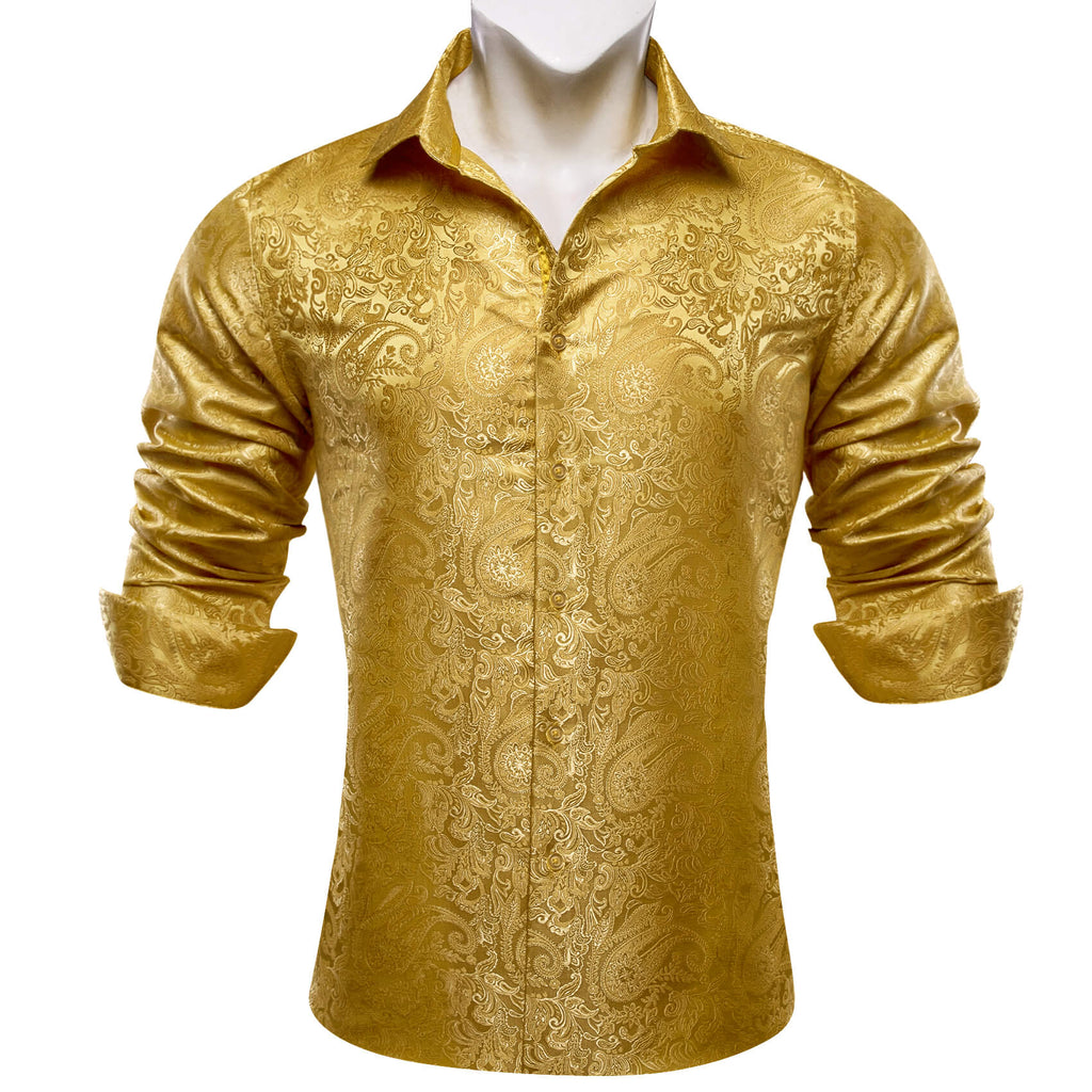 GentCrest Gold Paisley Shirt - Image 3