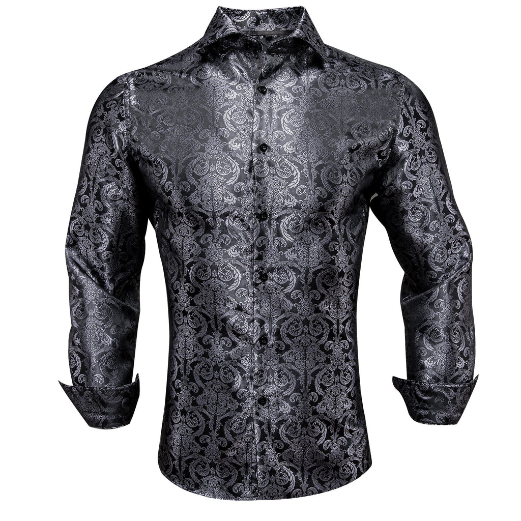 GentCrest Black Floral Shirt - Image 6