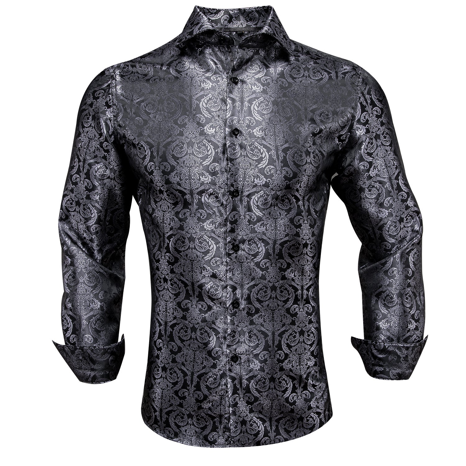 GentCrest Black Floral Shirt - Image 6