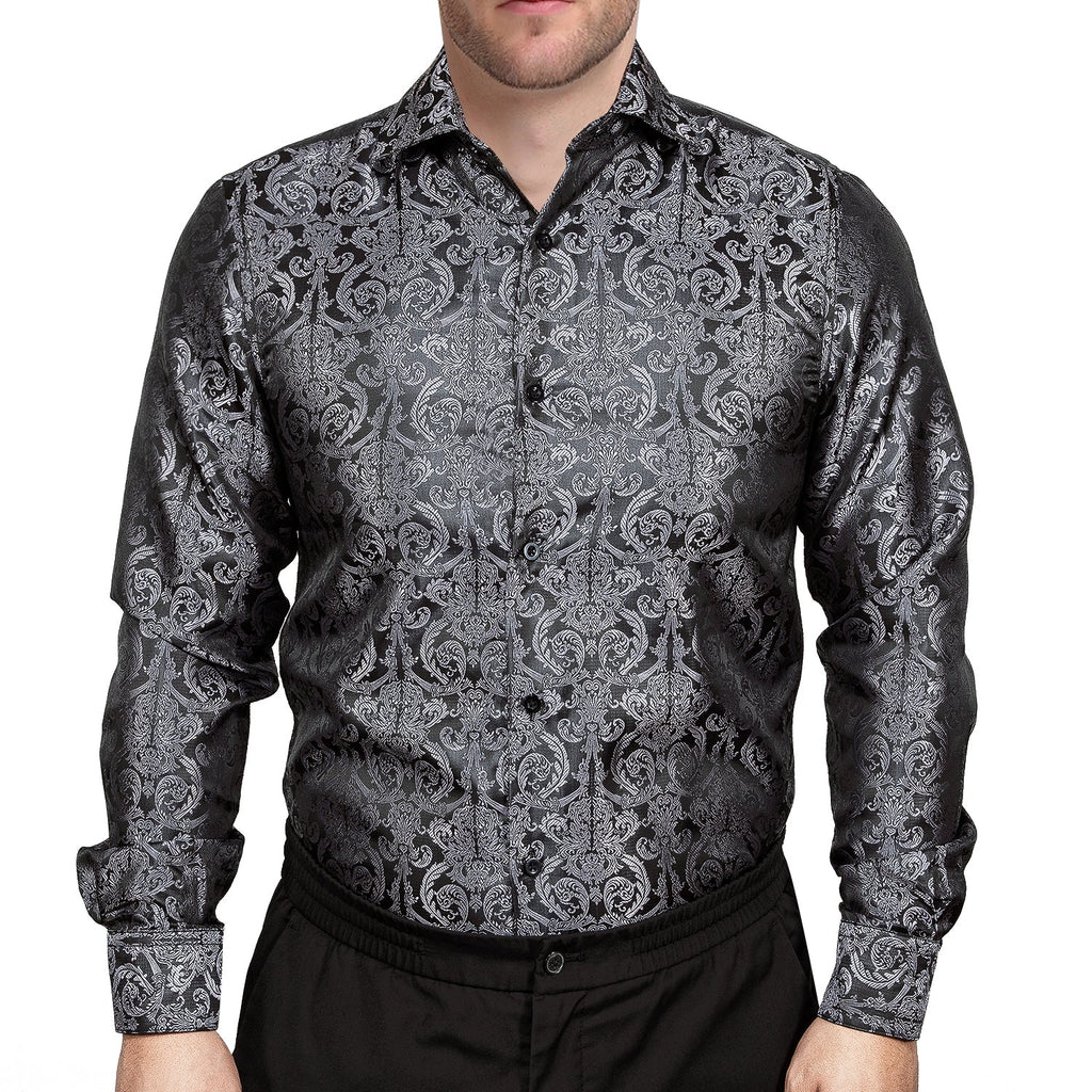 GentCrest Black Floral Shirt - Image 2