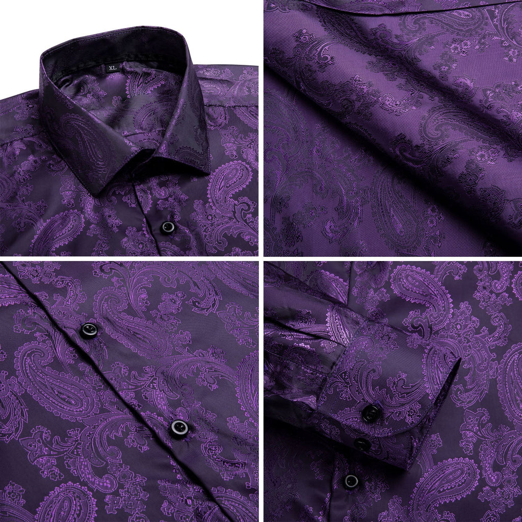 GentCrest Purple Paisley Shirt - Image 6