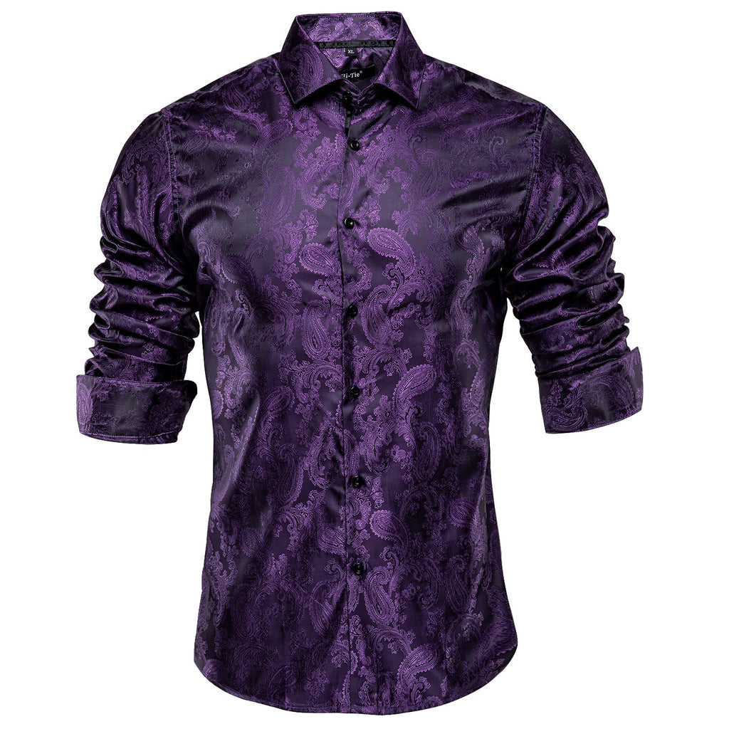 GentCrest Purple Paisley Shirt - Image 1