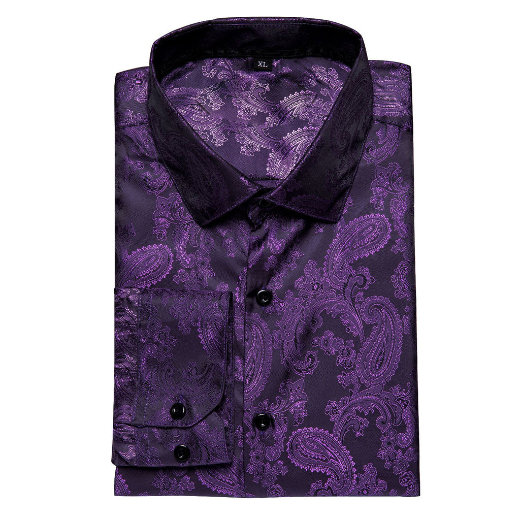 GentCrest Purple Paisley Shirt - Image 2