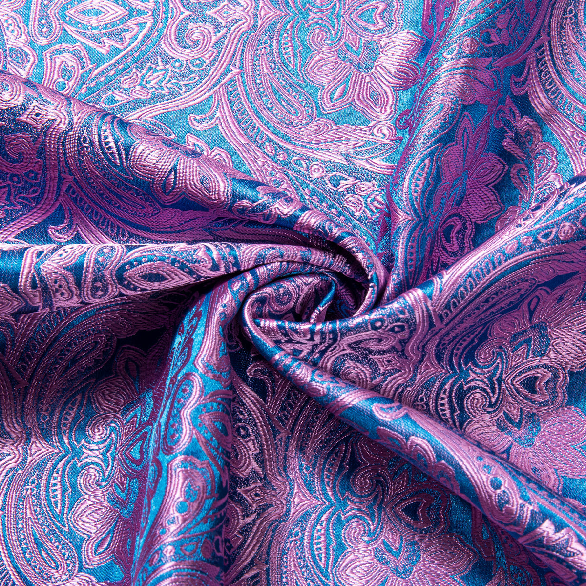 Pink and Blue Paisley Dress Shirt - GentCrest - View 5