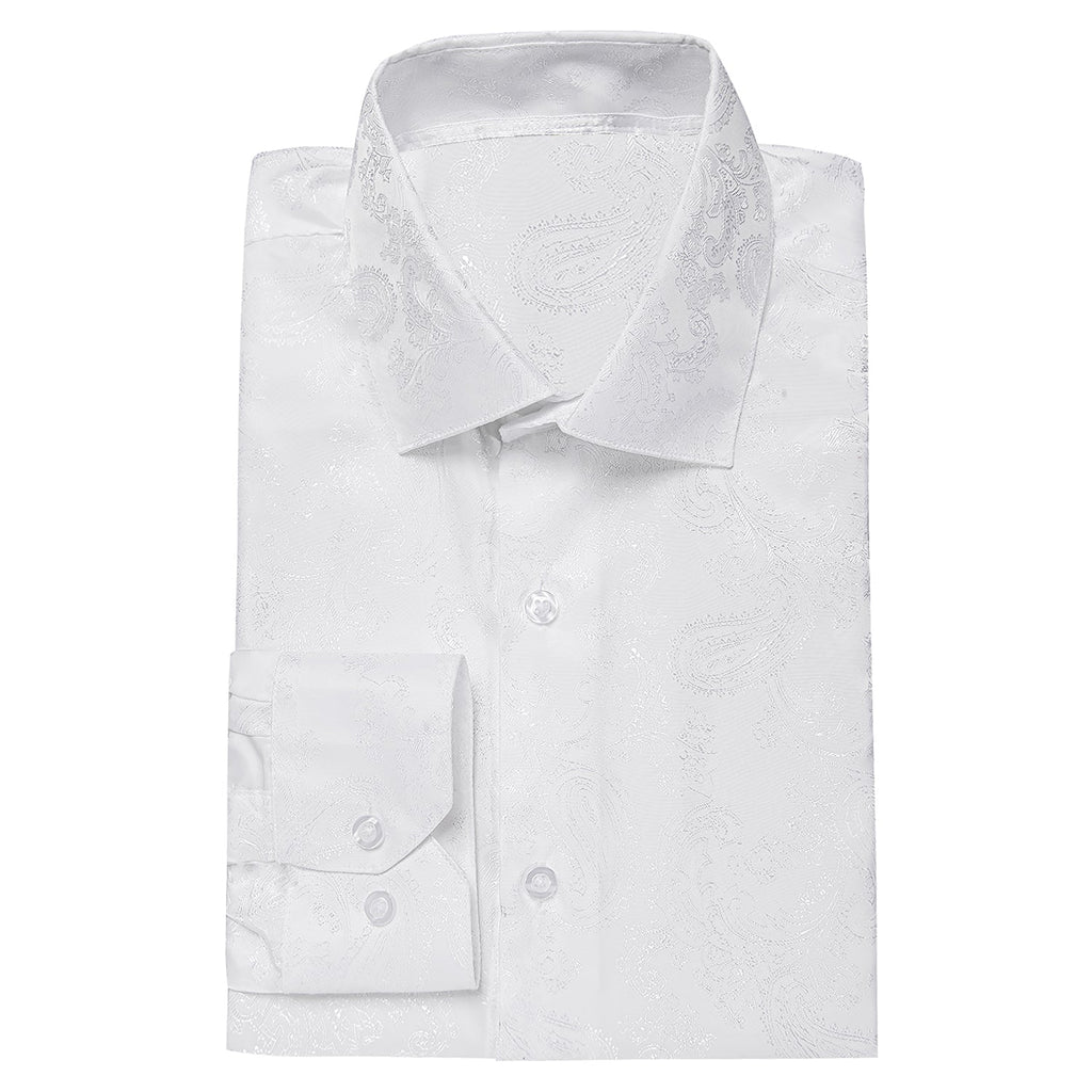 White Paisley Dress Shirt - GentCrest - View 9