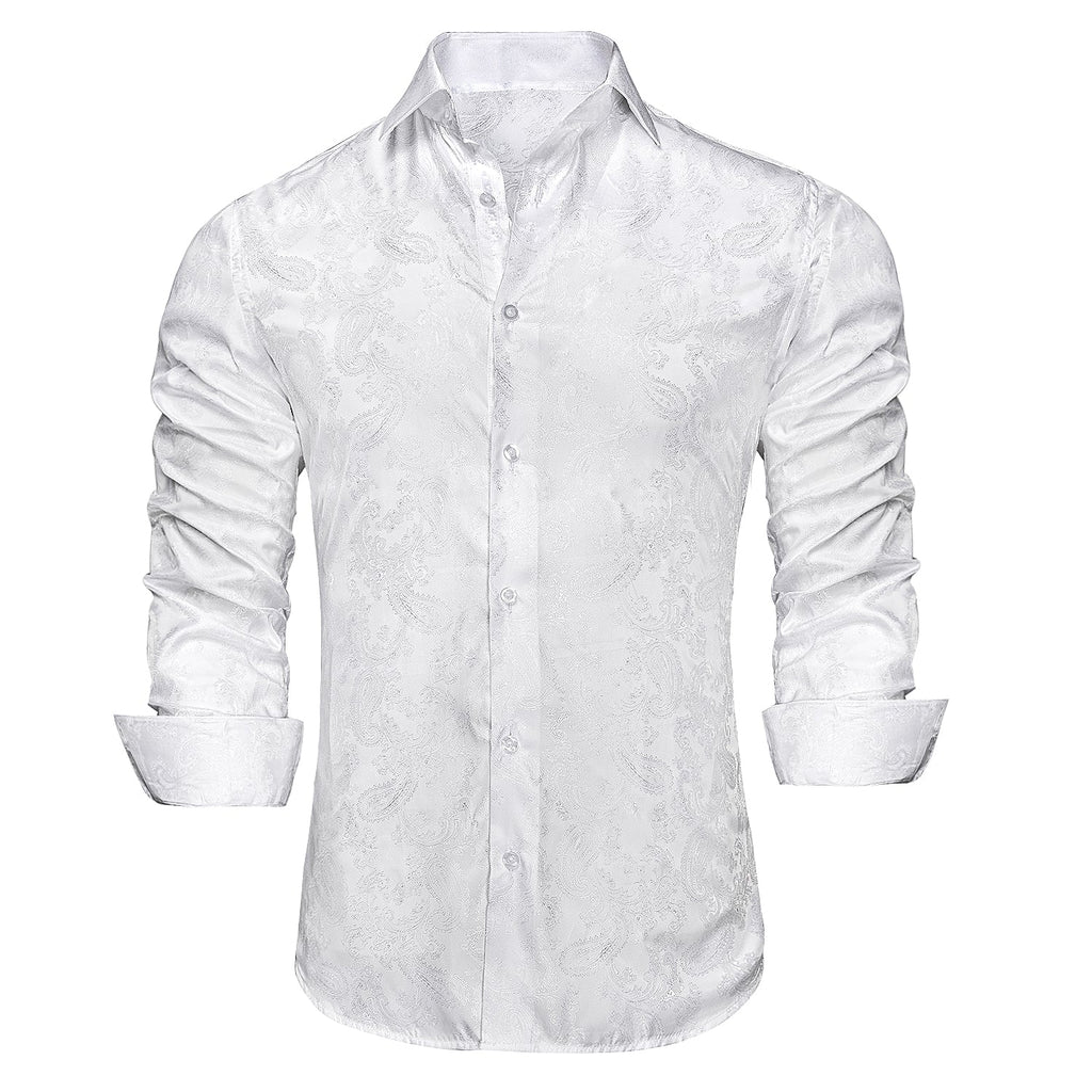 White Paisley Dress Shirt - GentCrest - View 8