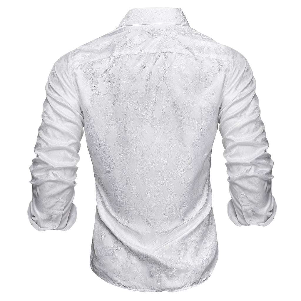 White Paisley Dress Shirt - GentCrest - View 4