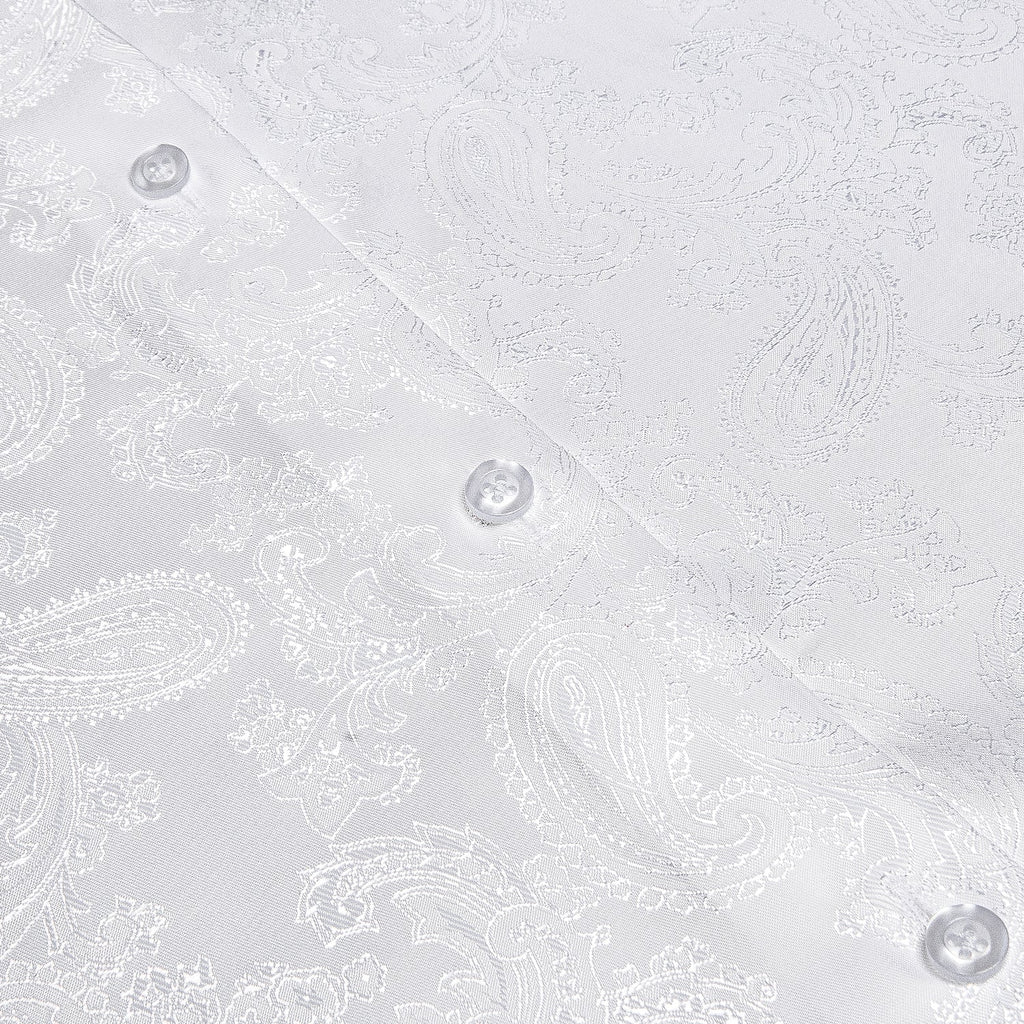 White Paisley Dress Shirt - GentCrest - View 3