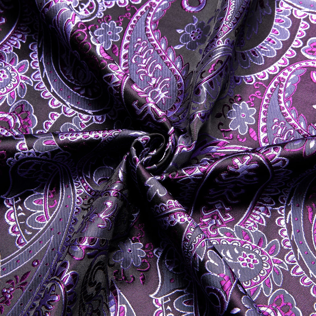 Purple Paisley Luxury Dress Shirt - GentCrest - View 8