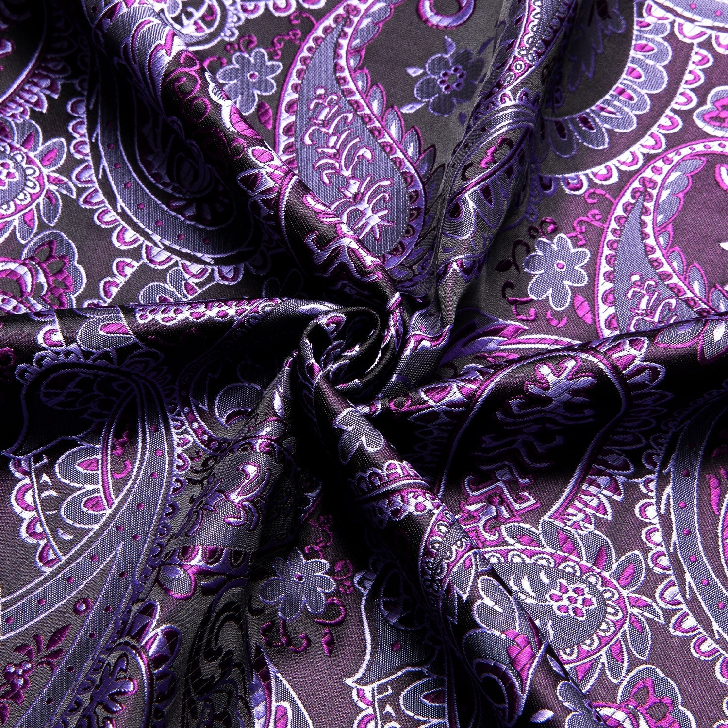 Purple Paisley Luxury Dress Shirt - GentCrest - View 8