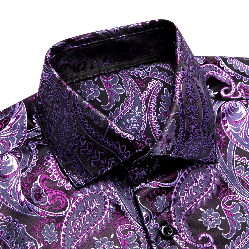 Purple Paisley Luxury Dress Shirt - GentCrest - View 2