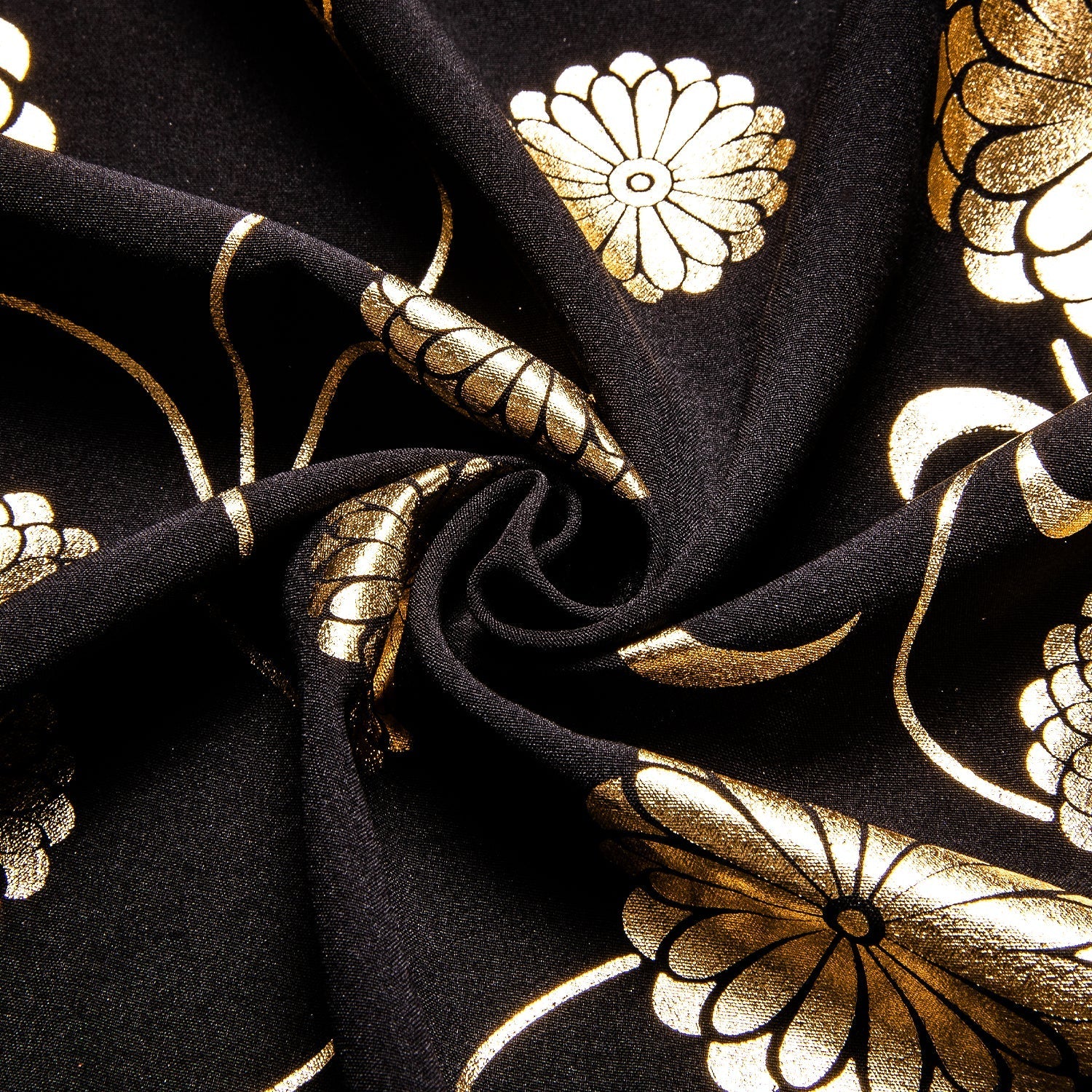 Gold and Black Floral Dress Shirt - GentCrest - View 8