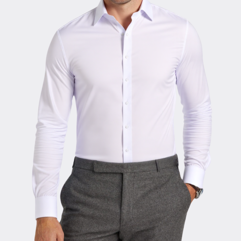 GentCrest White Solid Shirt - Image 1