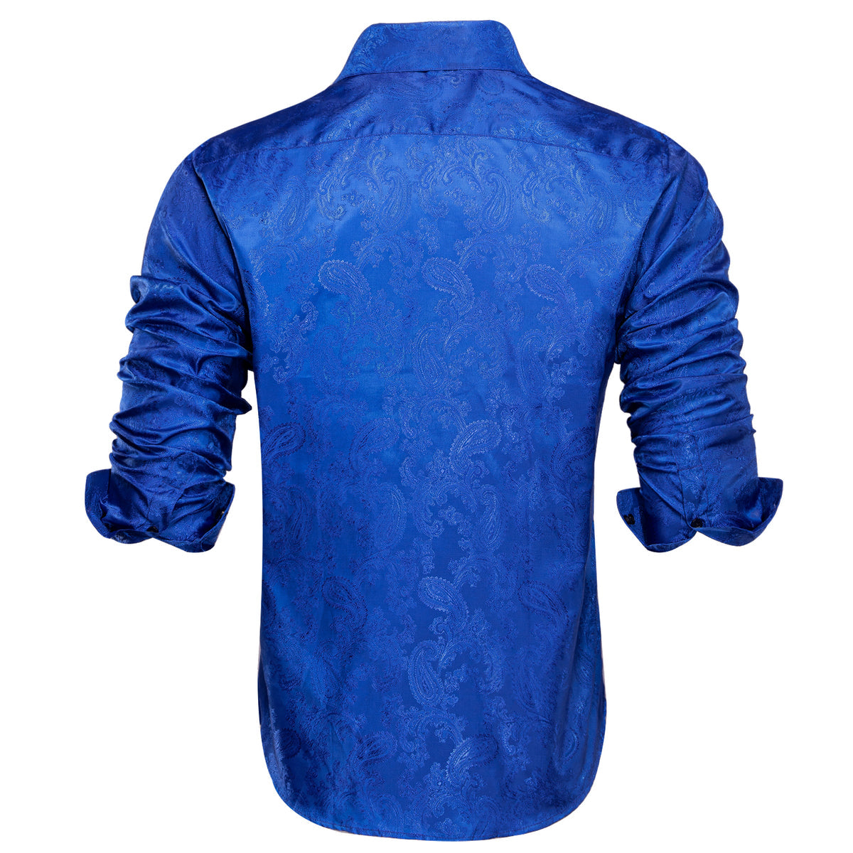 Royal Blue Paisley Dress Shirt - GentCrest - View 4