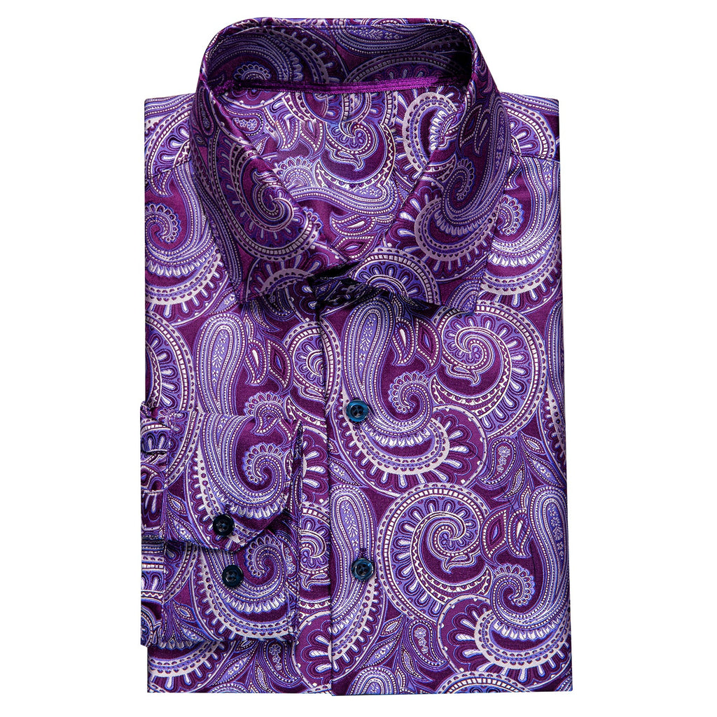 GentCrest Purple Paisley Shirt - Image 2