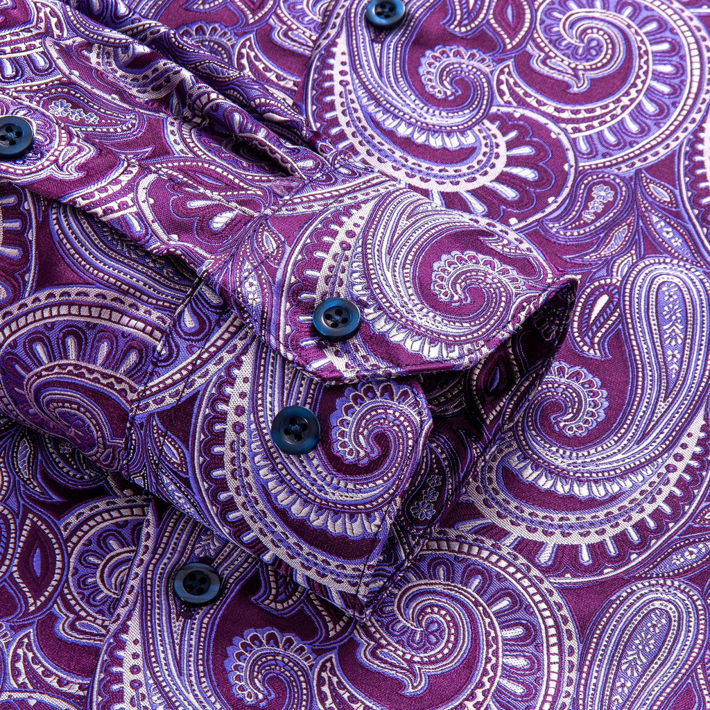 GentCrest Purple Paisley Shirt - Image 5
