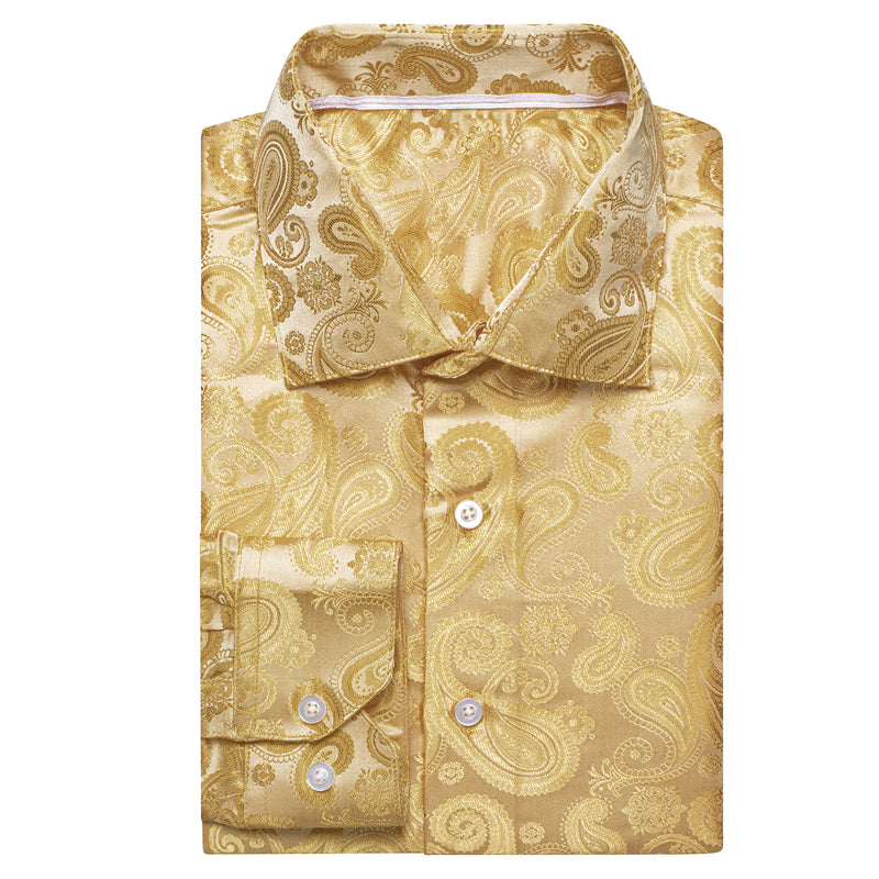Yellow Paisley Dress Shirt - GentCrest - View 3