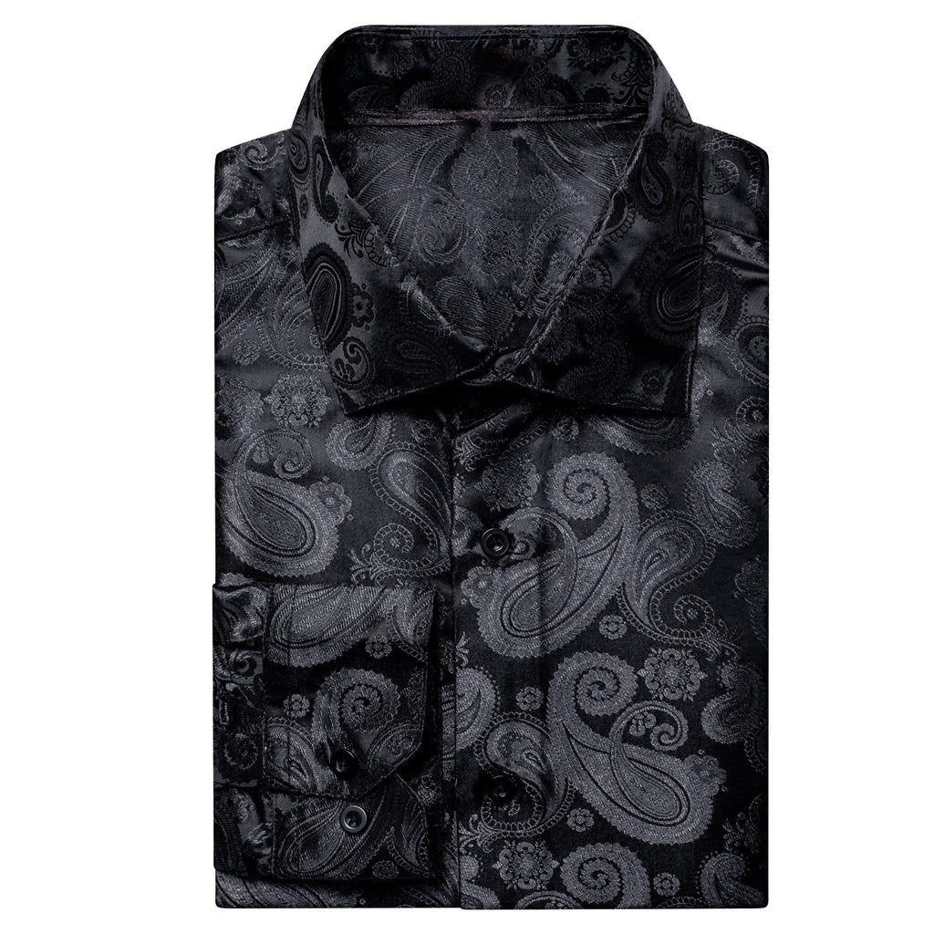 GentCrest Black Paisley Shirt - Image 1