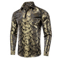 Luxury Champagne & Brown Paisley Dress Shirt - GentCrest