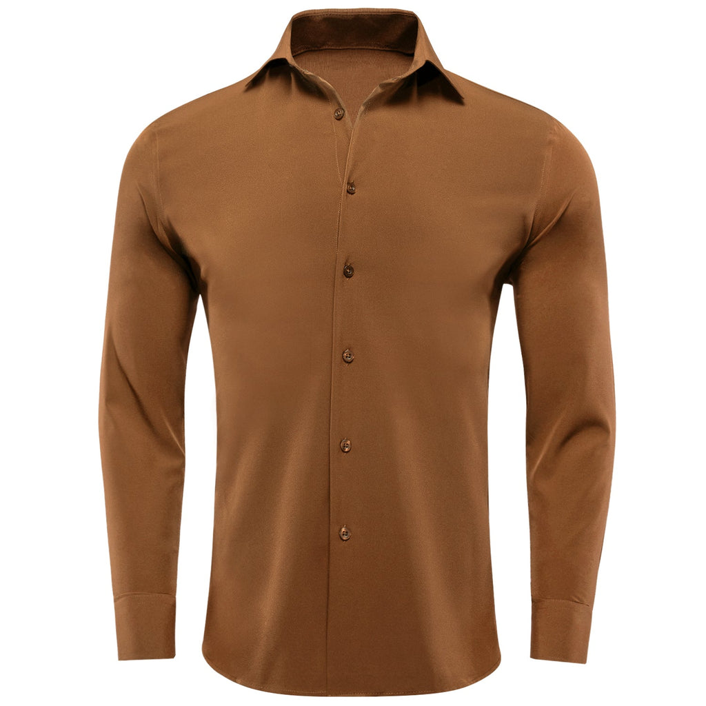 GentCrest Brown Solid Shirt - Image 1