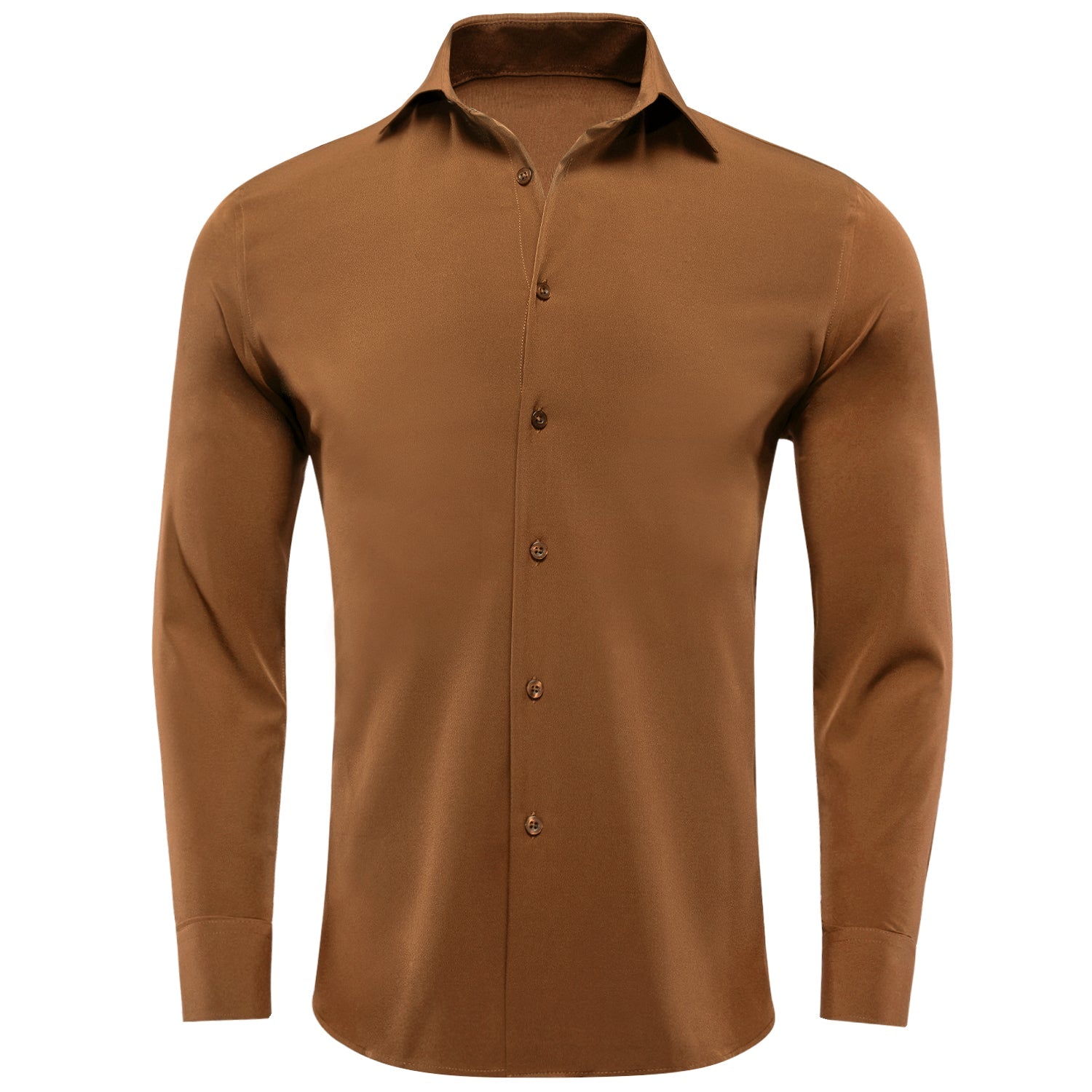 GentCrest Brown Solid Shirt - Image 1