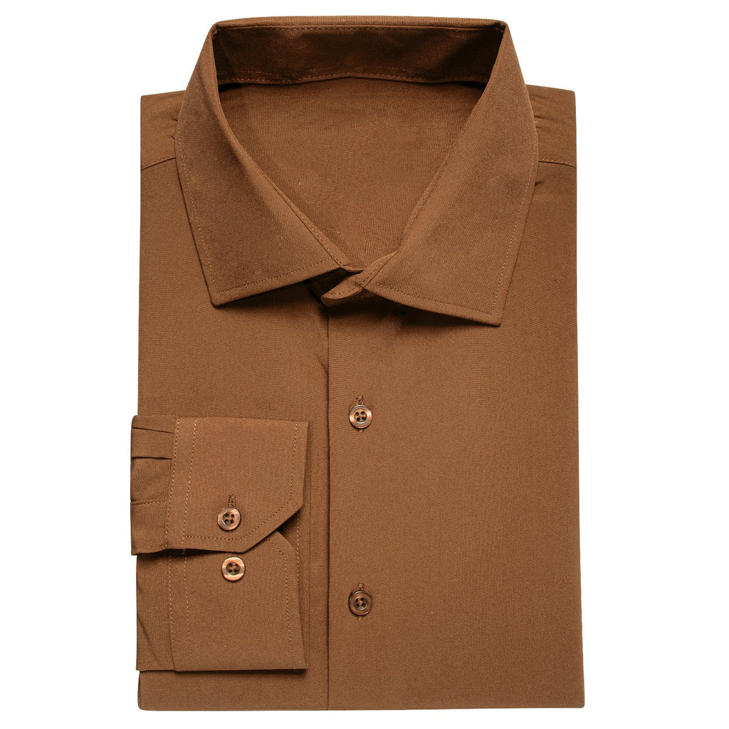 GentCrest Brown Solid Shirt - Image 3