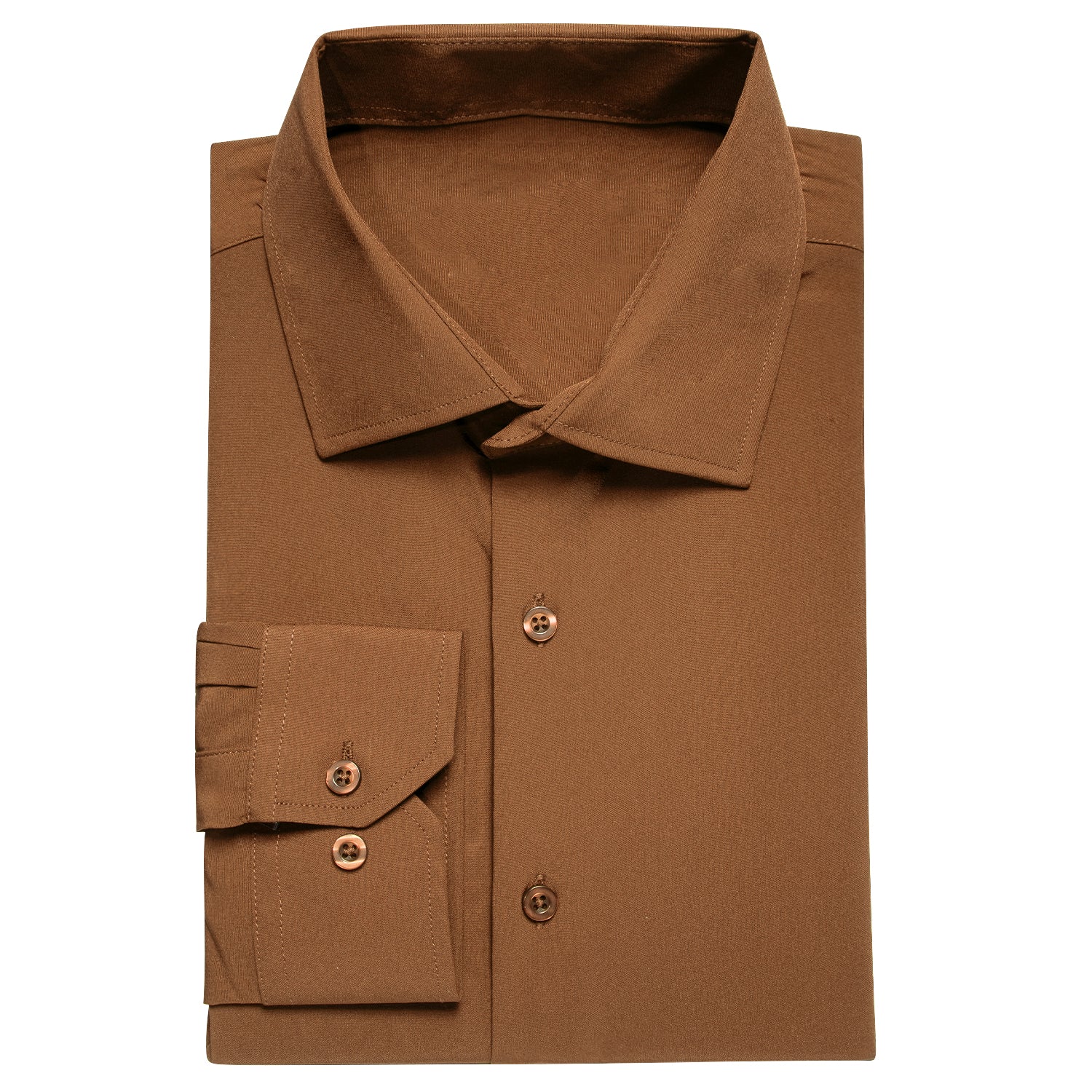 GentCrest Brown Solid Shirt - Image 3