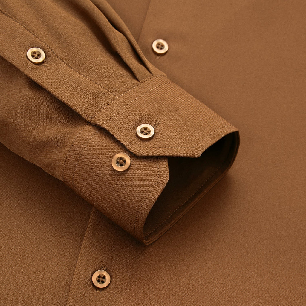 GentCrest Brown Solid Shirt - Image 4