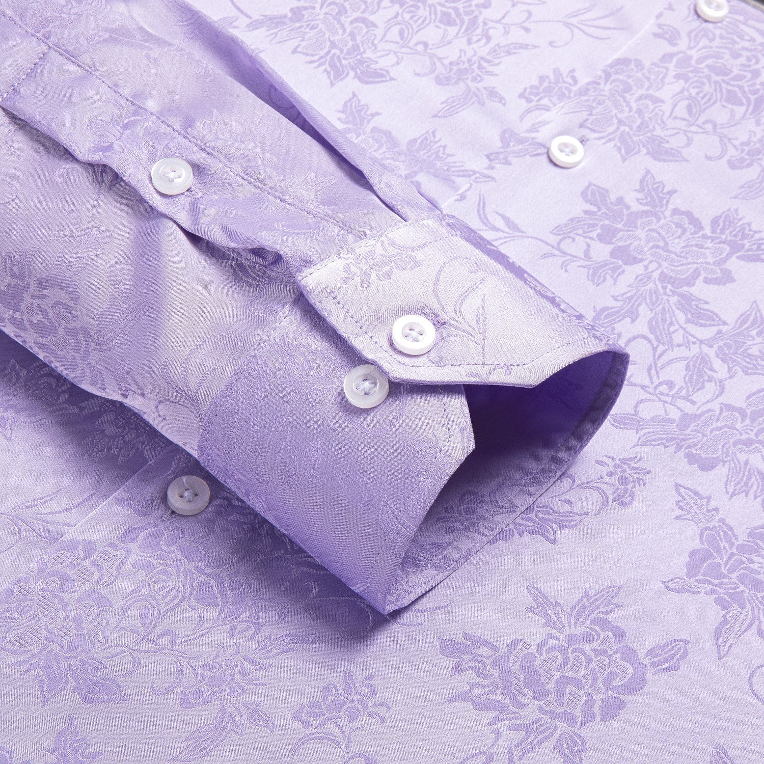 Lavender Floral Dress Shirt - GentCrest - View 3