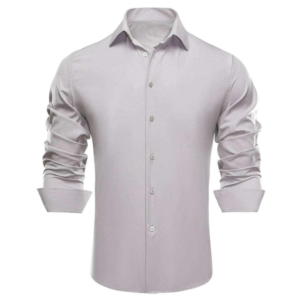 Solid Gray Dress Shirt - GentCrest - View 6