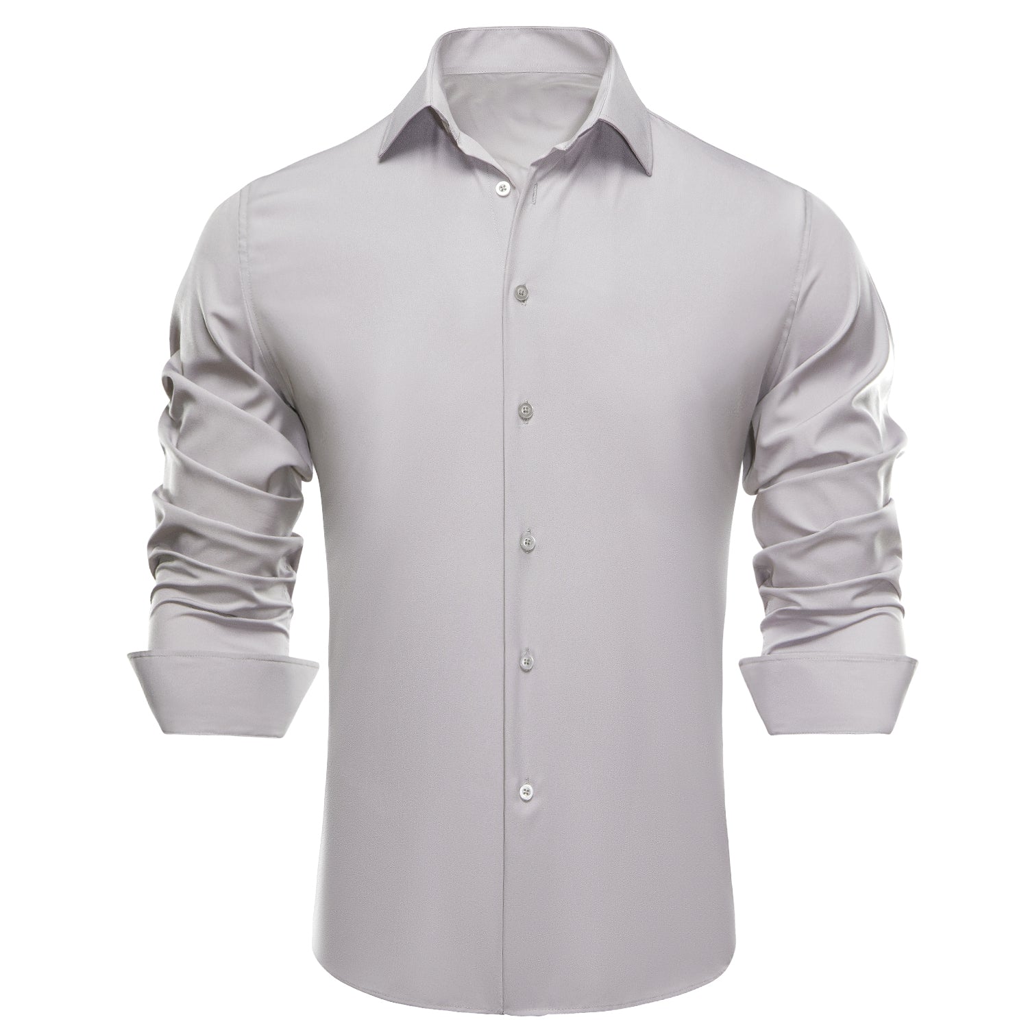 Solid Gray Dress Shirt - GentCrest - View 6