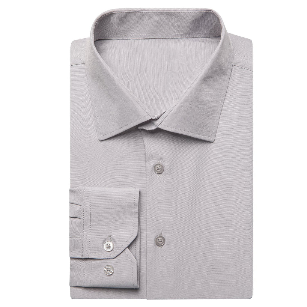Solid Gray Dress Shirt - GentCrest - View 4