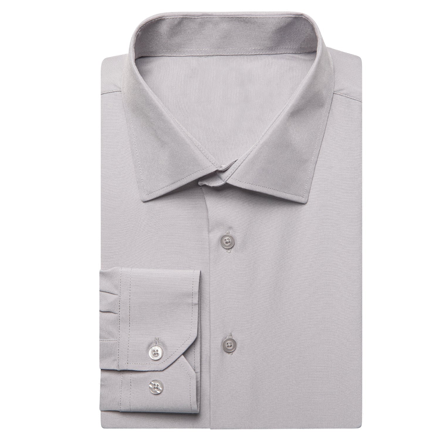 Solid Gray Dress Shirt - GentCrest - View 4