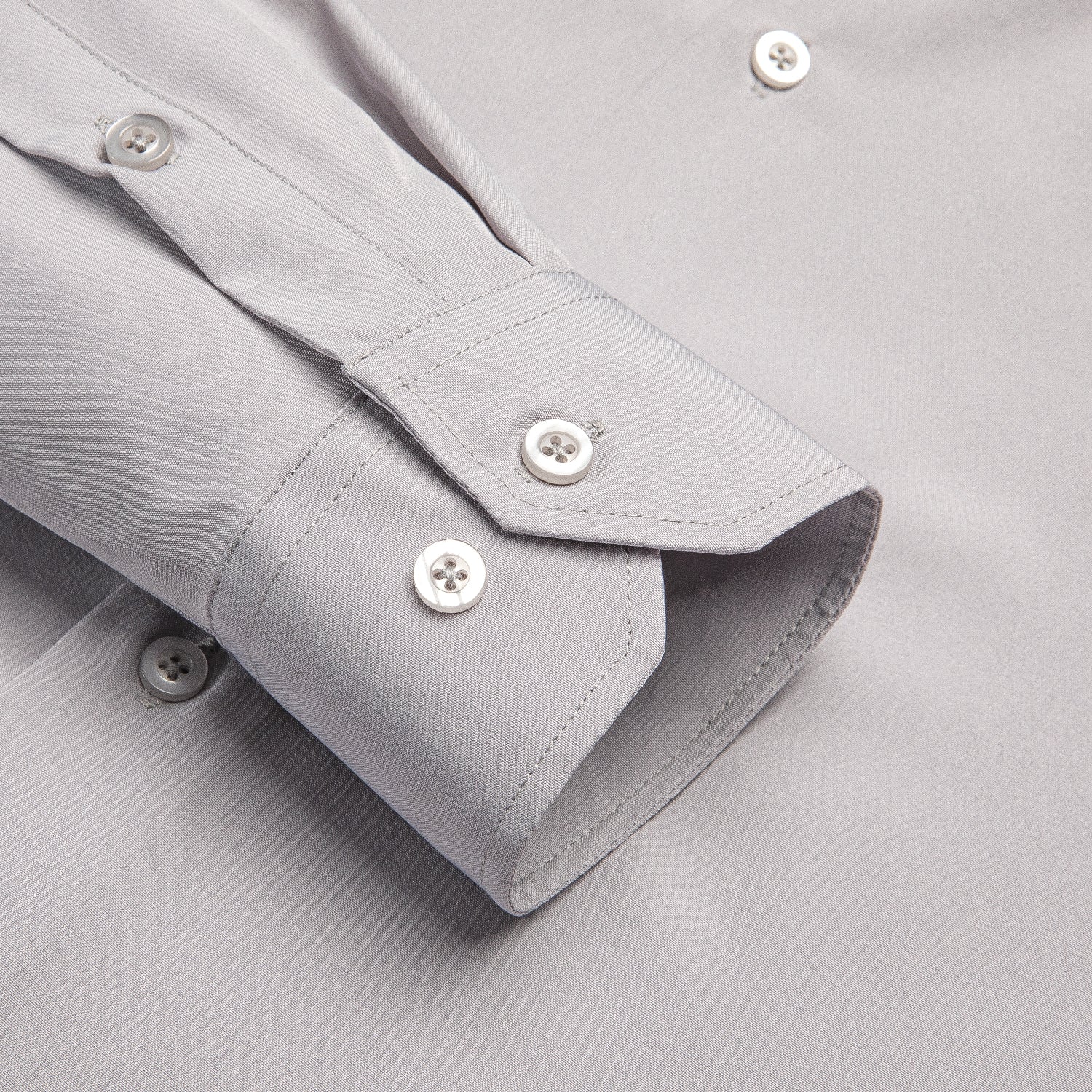 Solid Gray Dress Shirt - GentCrest - View 3