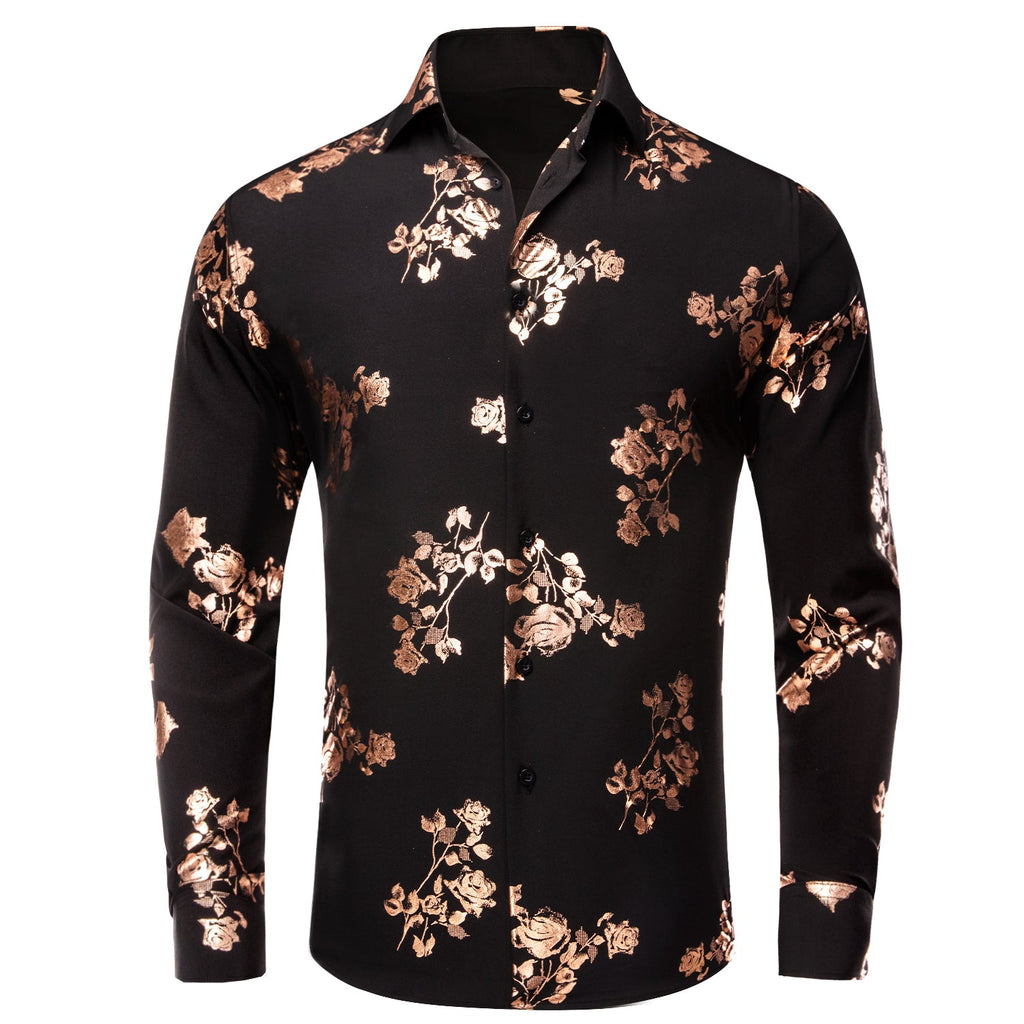 GentCrest Black Floral Shirt - Image 3