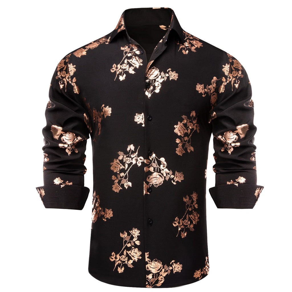 GentCrest Black Floral Shirt - Image 4