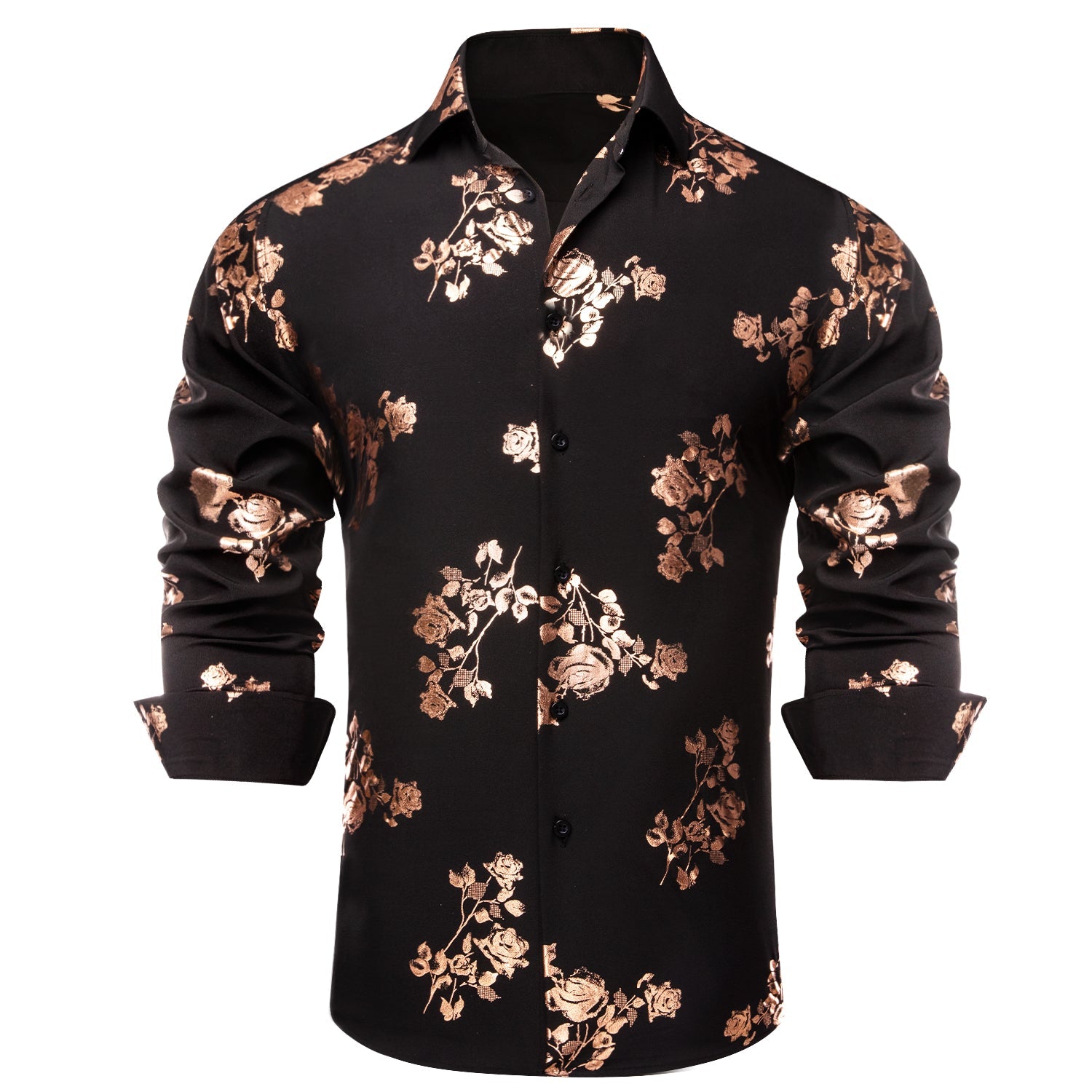 GentCrest Black Floral Shirt - Image 4