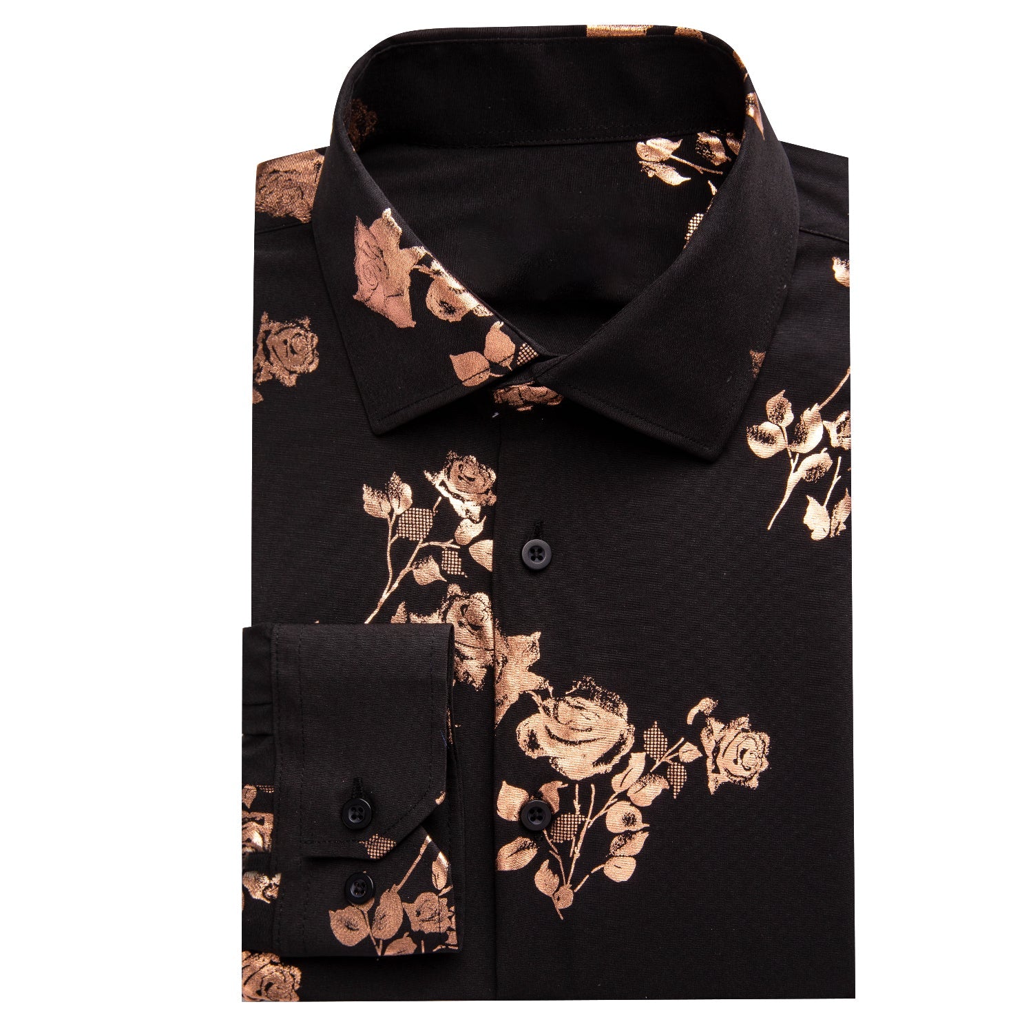 GentCrest Black Floral Shirt - Image 2