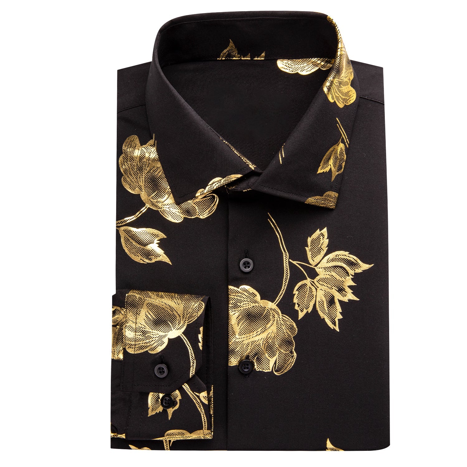 GentCrest Black Floral Shirt - Image 1