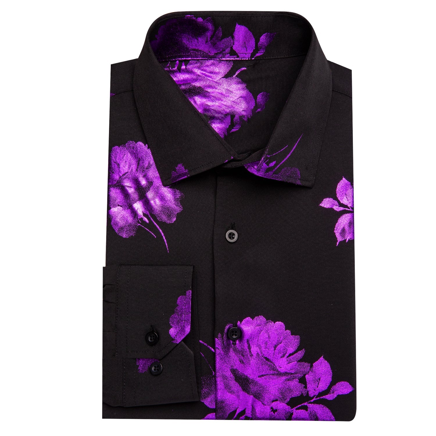 GentCrest Black Floral Shirt - Image 3