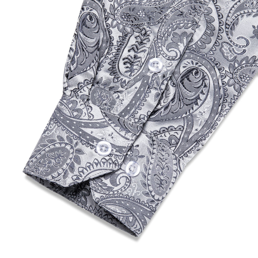 Silver Paisley Dress Shirt - GentCrest - View 3