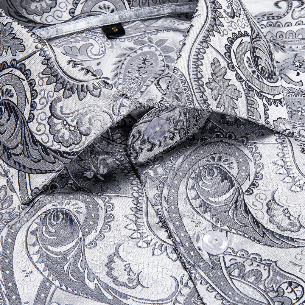 GentCrest Grey Paisley Shirt - Image 3