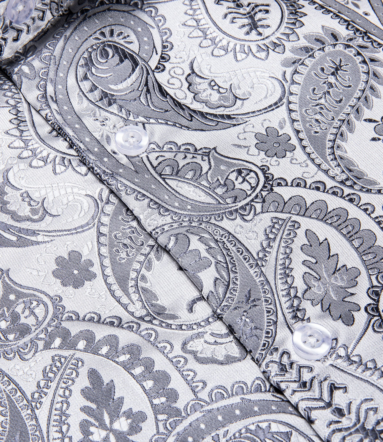 Silver Paisley Dress Shirt - GentCrest - View 4