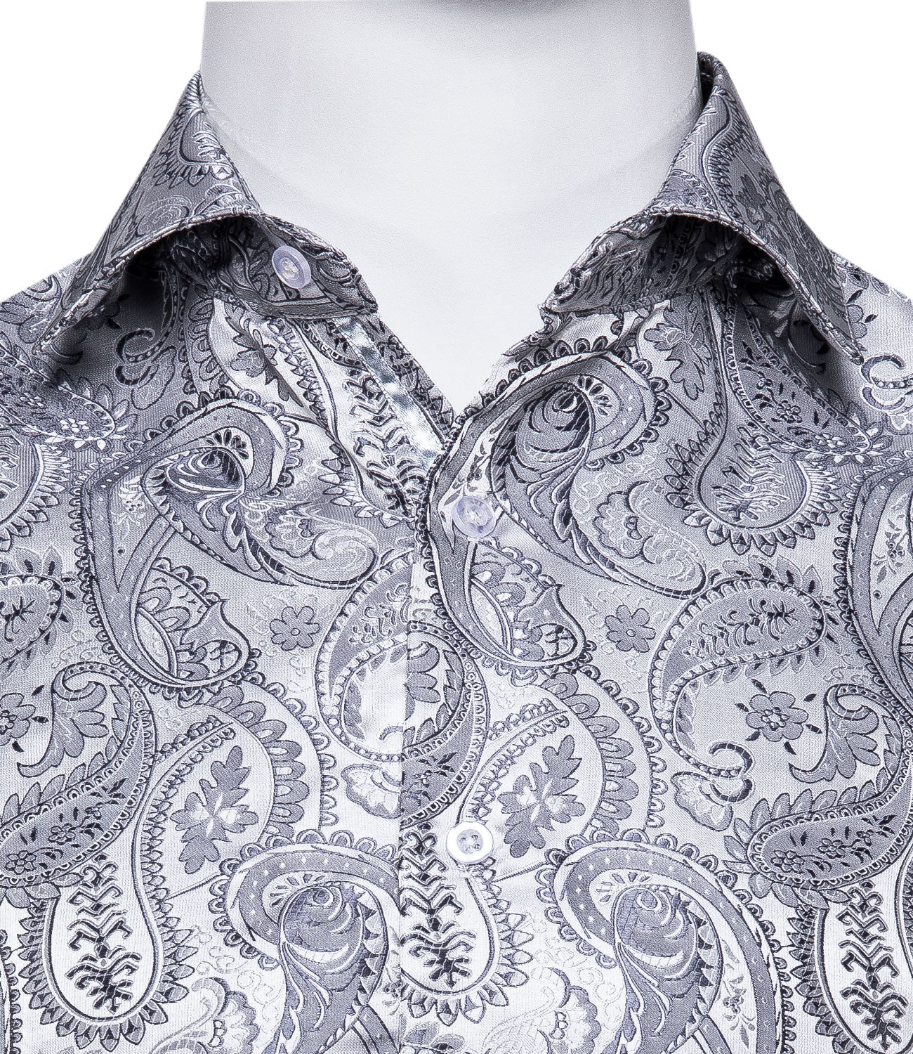 Silver Paisley Dress Shirt - GentCrest - View 2