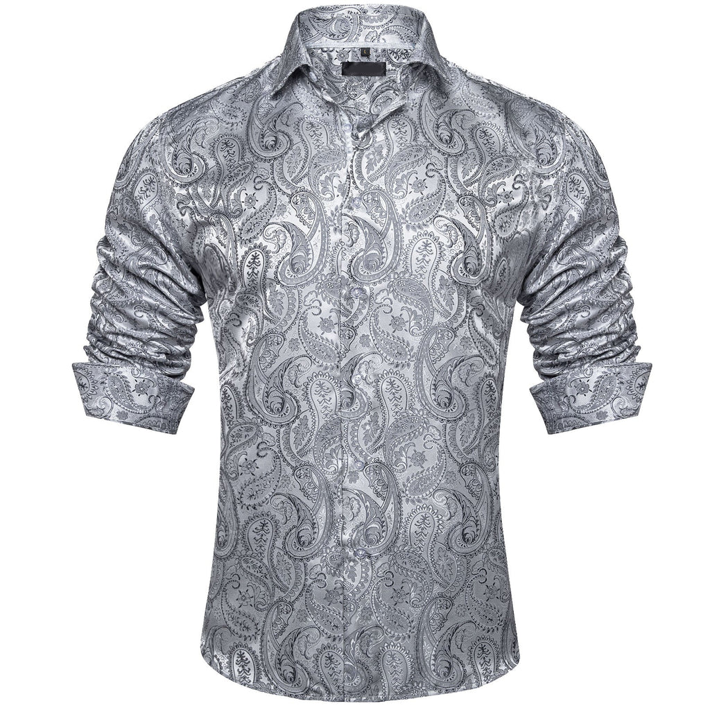 GentCrest Grey Paisley Shirt - Image 1