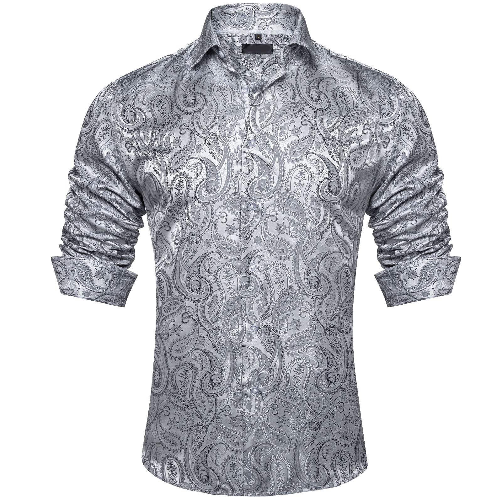 GentCrest Grey Paisley Shirt - Image 1