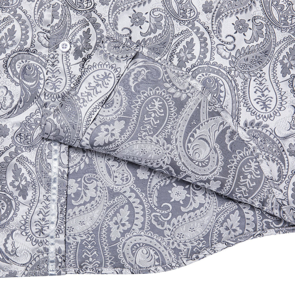 Silver Paisley Dress Shirt - GentCrest - View 6